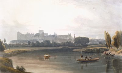 Windsor Castle from the River Thames: a West view, and fishing from punts, from 